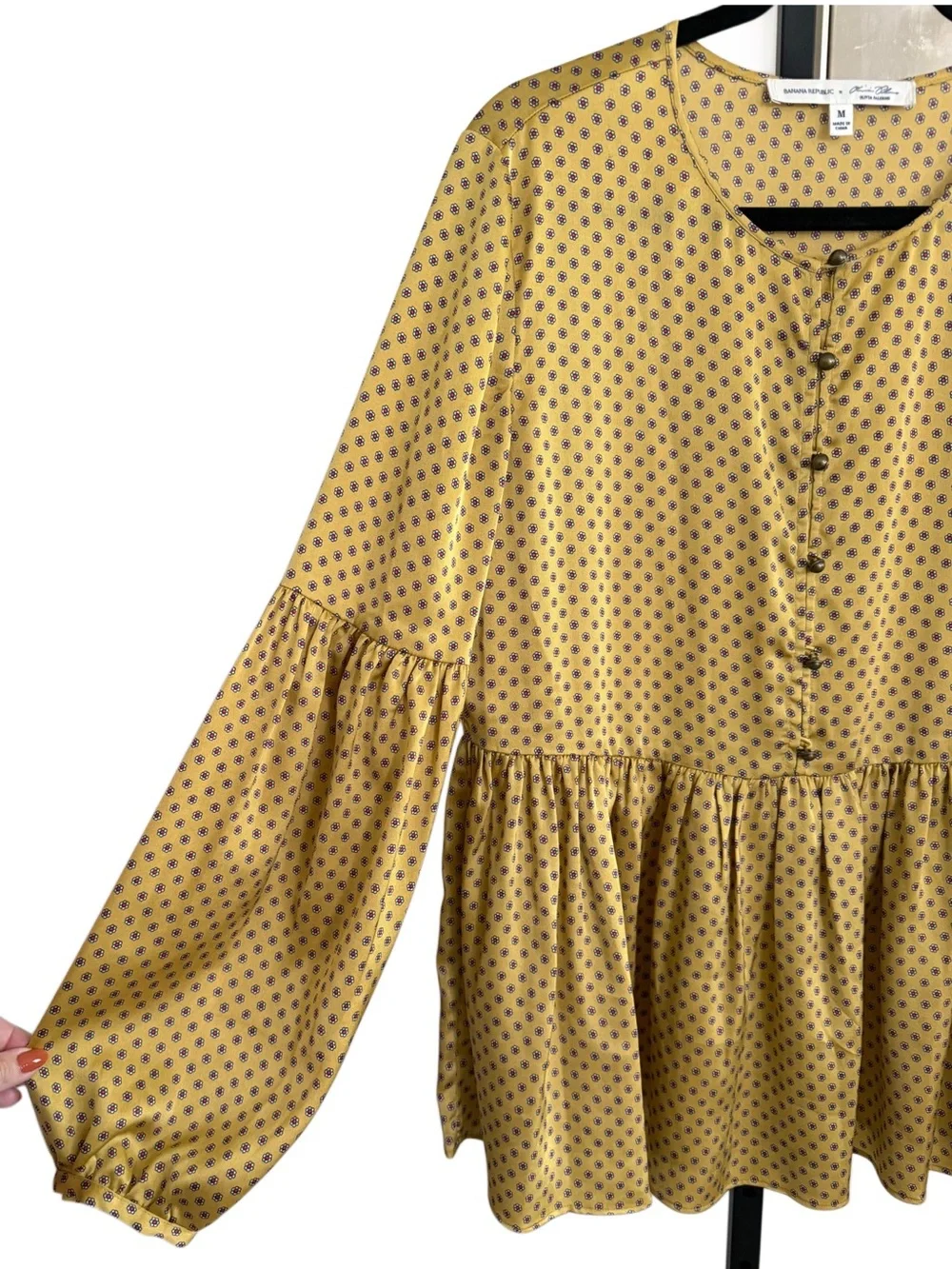 Banana Republic x Olivia Palermo Printed Empire Top Size M Boho Office